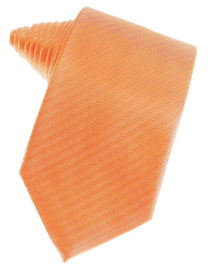 Mandarin Herringbone Self-Tie Long Tie