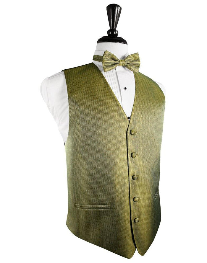 Gold Herringbone Tuxedo Vest - Tuxedo Club