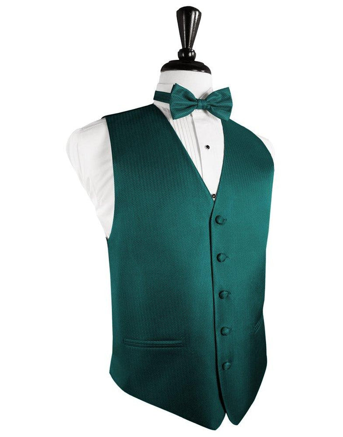 Jade Herringbone Tuxedo Vest - Tuxedo Club