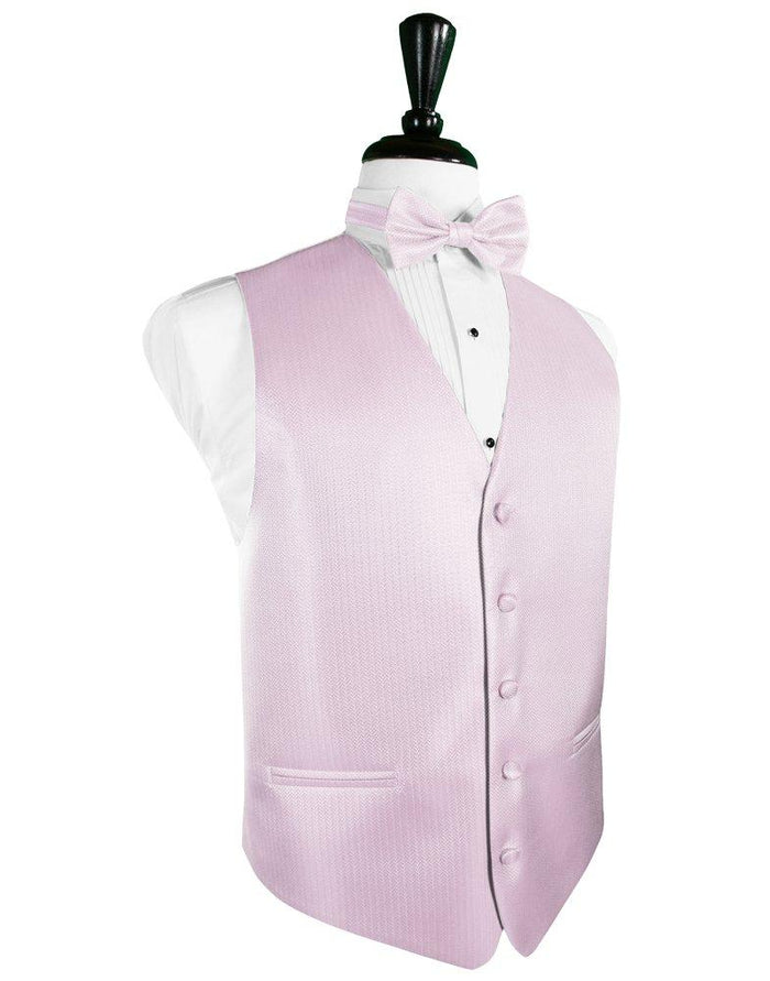 Light Pink Herringbone Tuxedo Vest - Tuxedo Club
