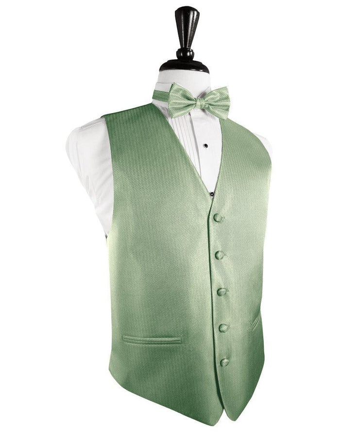 Mint Herringbone Tuxedo Vest - Tuxedo Club