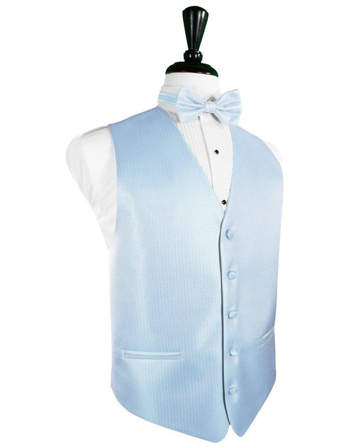 Powder Blue Herringbone Tuxedo Vest - Tuxedo Club