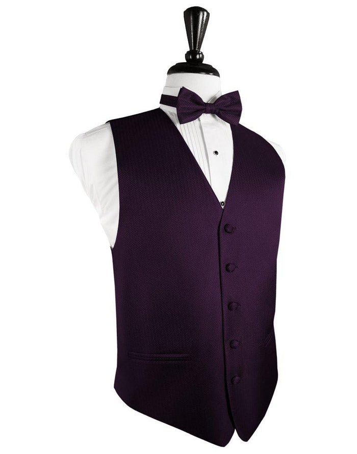 Raisin Herringbone Tuxedo Vest - Tuxedo Club