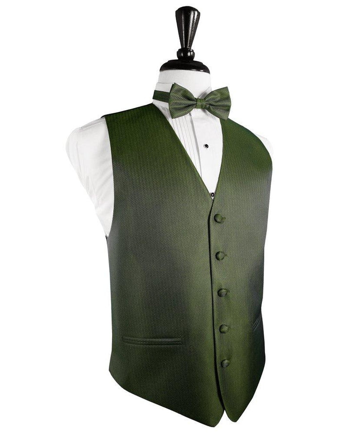 Sage Herringbone Tuxedo Vest - Tuxedo Club