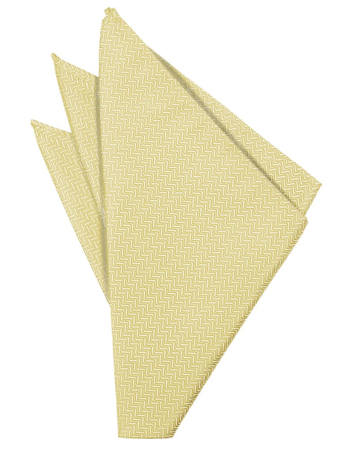 Banana Herringbone Pocket Square - Tuxedo Club