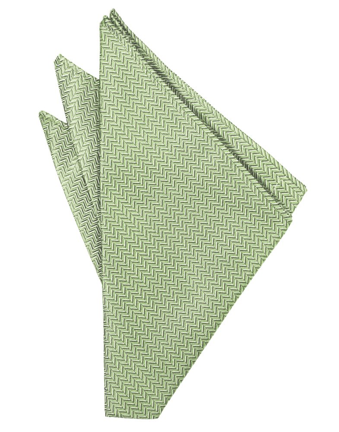 Mint Herringbone Pocket Square - Tuxedo Club