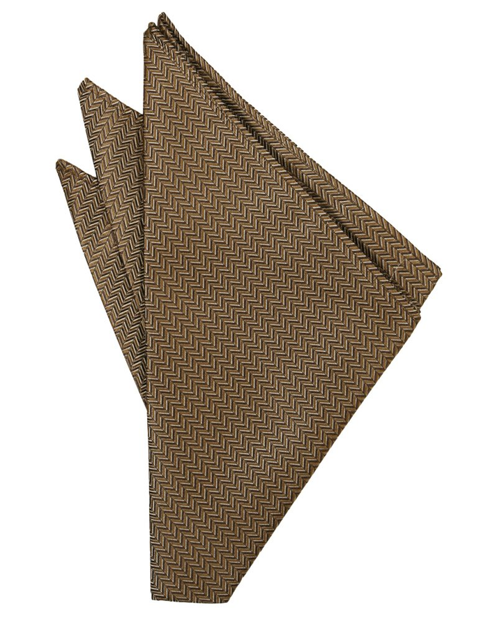 Mocha Herringbone Pocket Square - Tuxedo Club