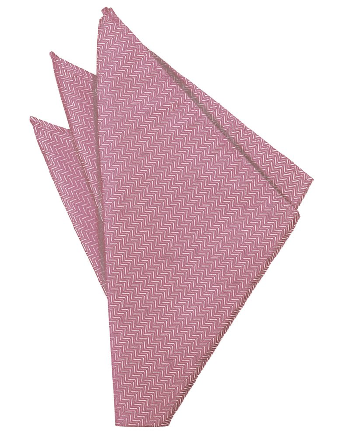 Rose Herringbone Pocket Square - Tuxedo Club