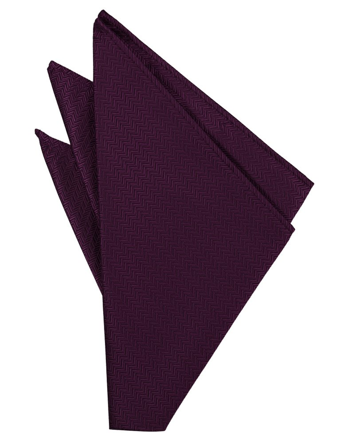 Sangria Herringbone Pocket Square - Tuxedo Club
