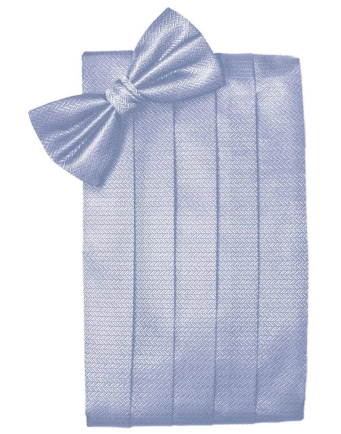 Periwinkle Herringbone Cummerbund - Tuxedo Club