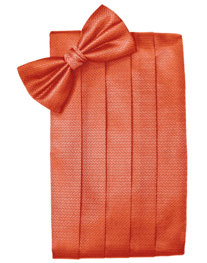 Persimmon Herringbone Cummerbund