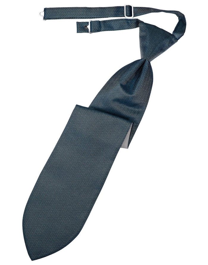 Haze Blue Herringbone Long Tie