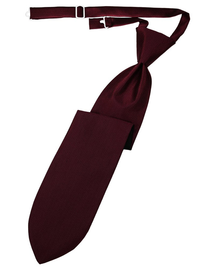 Merlot Herringbone Long Tie