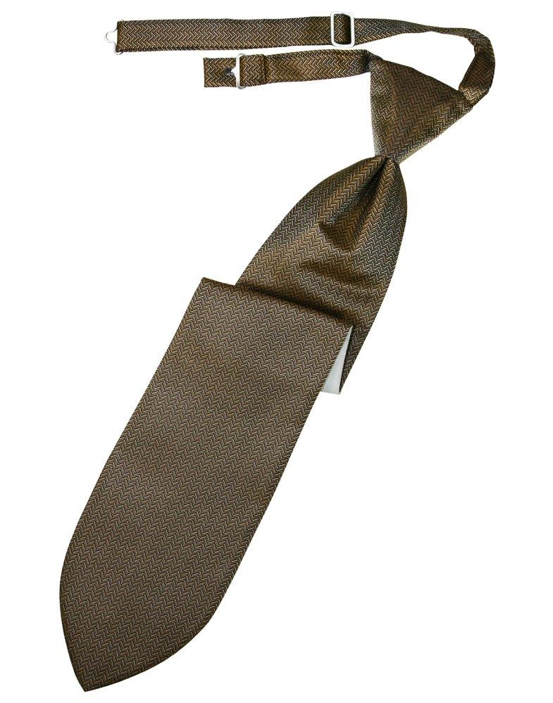 Mocha Herringbone Long Tie