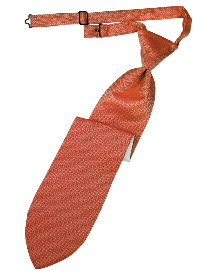 Persimmon Herringbone Long Tie
