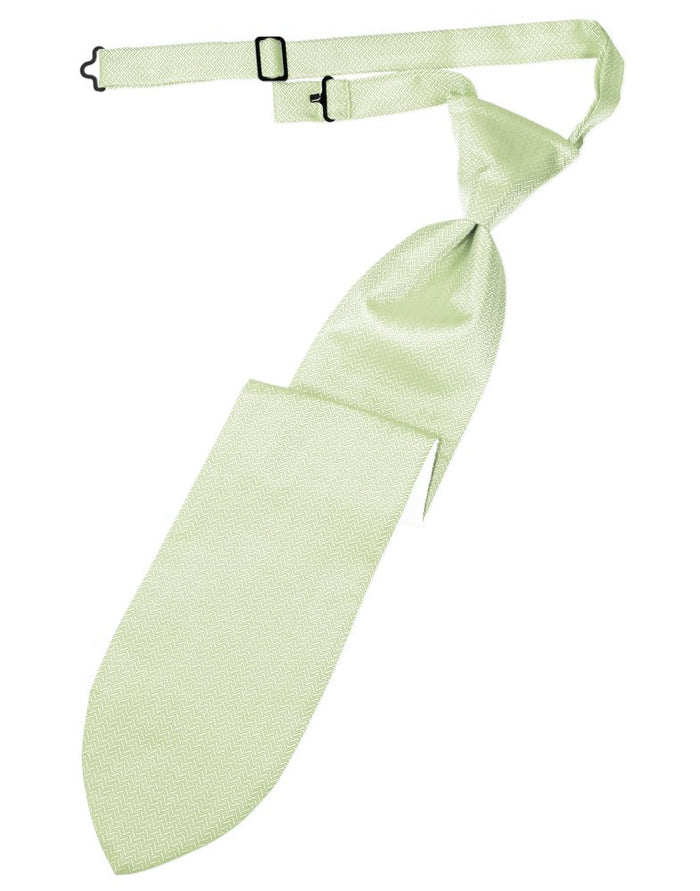 Pistachio Herringbone Long Tie