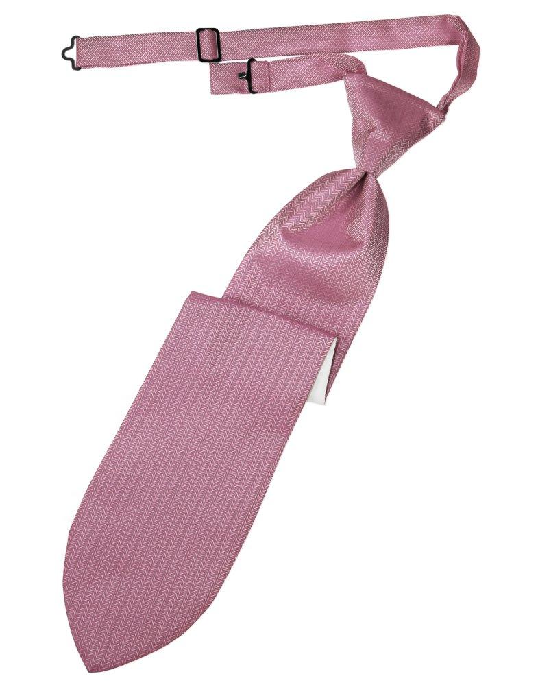 Rose Herringbone Long Tie