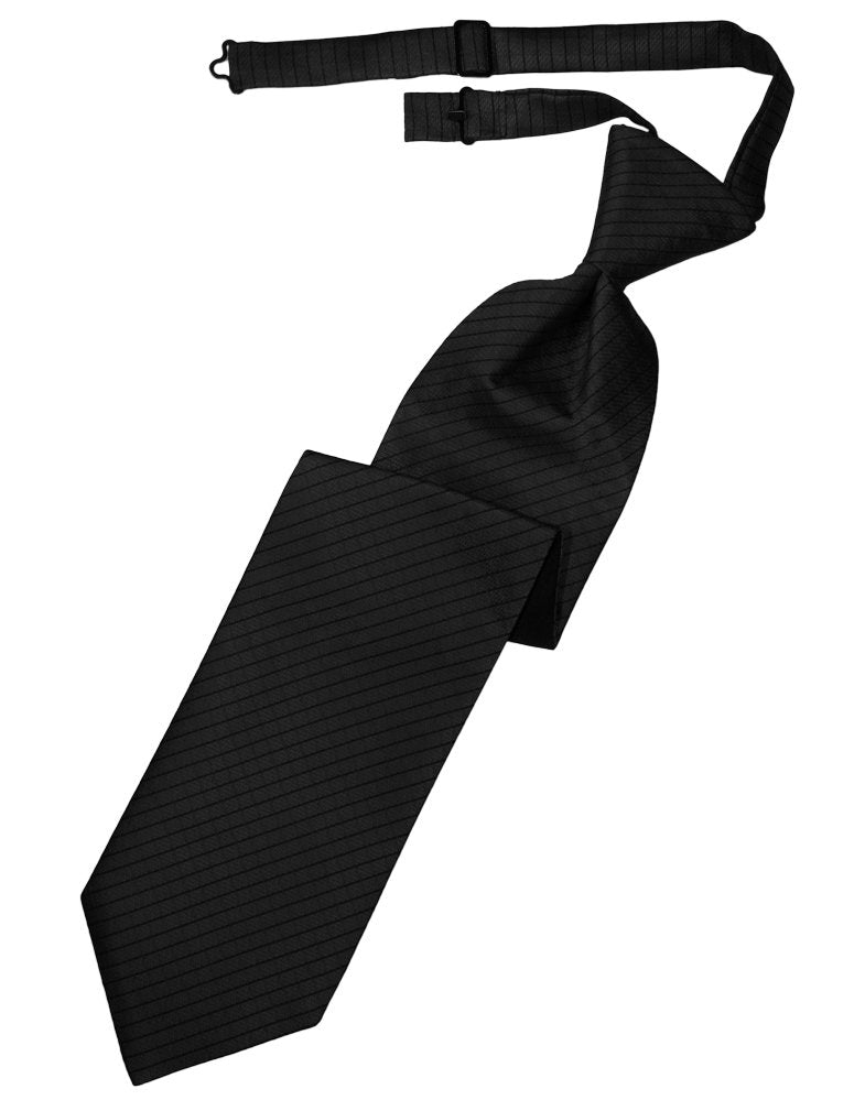 Black Palermo Pre-Tied Long Tie