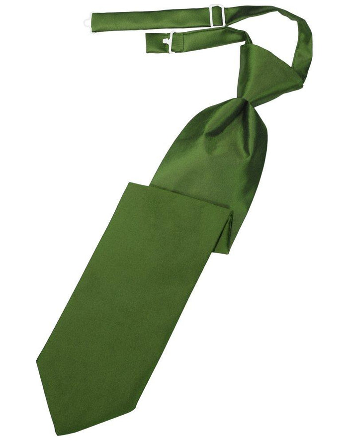 Clover Solid Satin Long Tie - Tuxedo Club