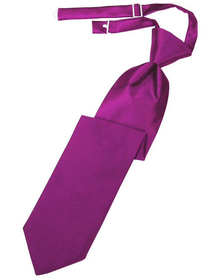 Fuchsia Solid Satin Long Tie - Tuxedo Club