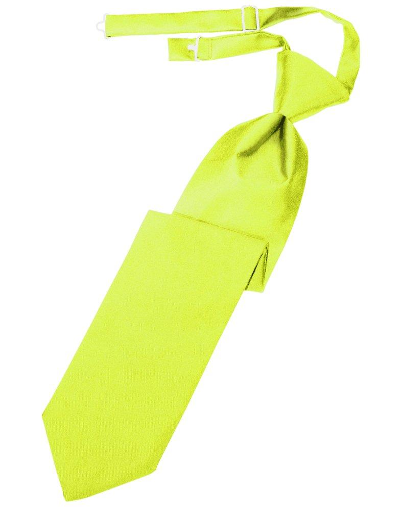 Lime Solid Satin Long Tie