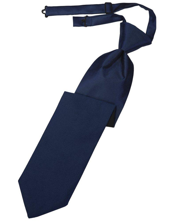 Peacock Solid Satin Long Tie - Tuxedo Club