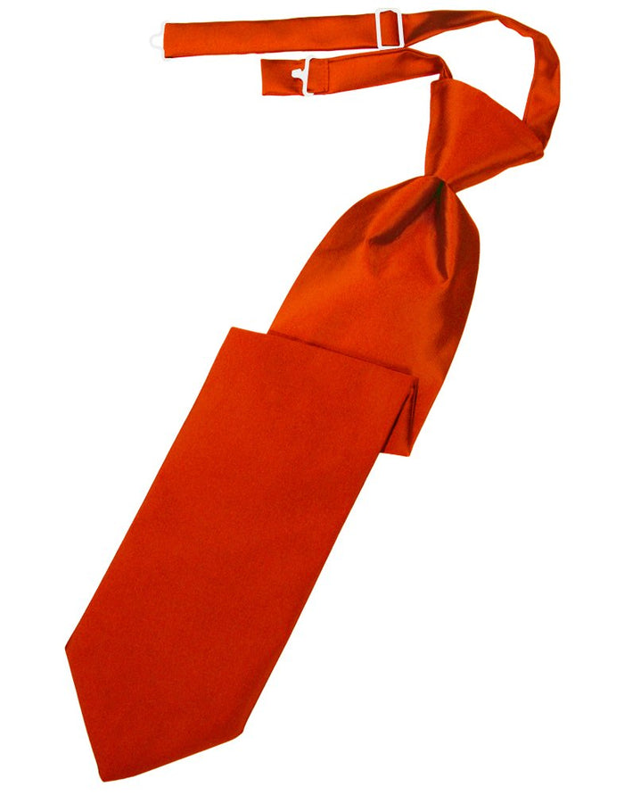 Persimmon Solid Satin Long Tie