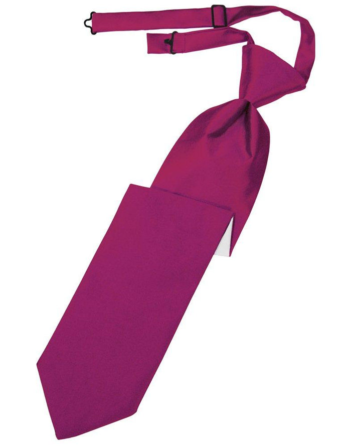 Watermelon Solid Satin Long Tie - Tuxedo Club