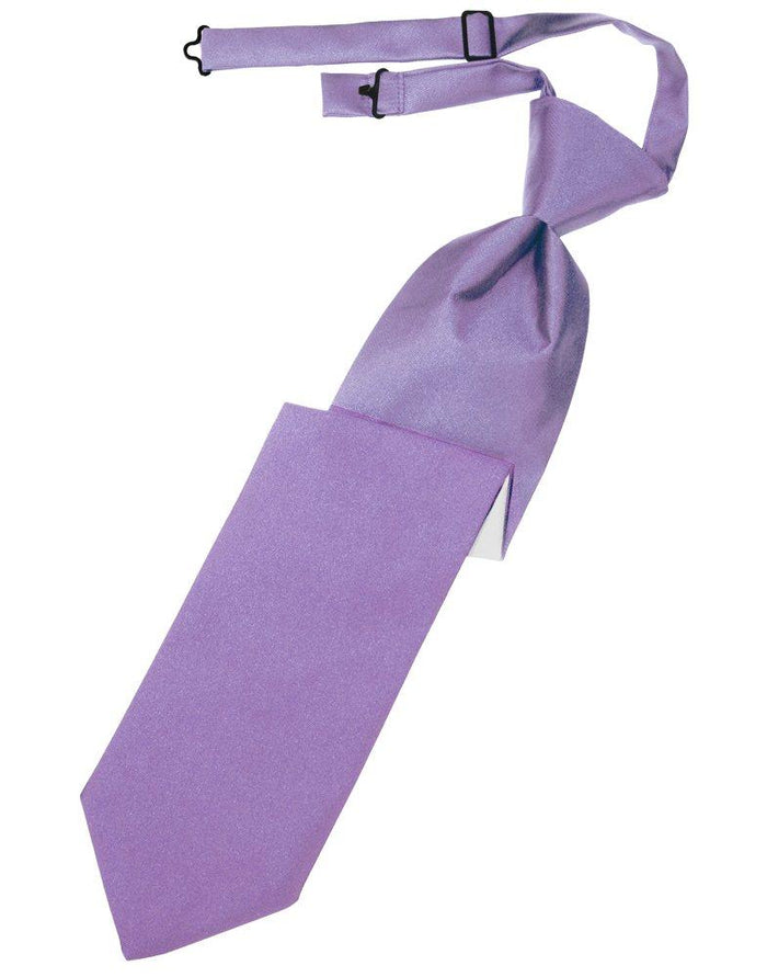 Wisteria Solid Satin Long Tie - Tuxedo Club