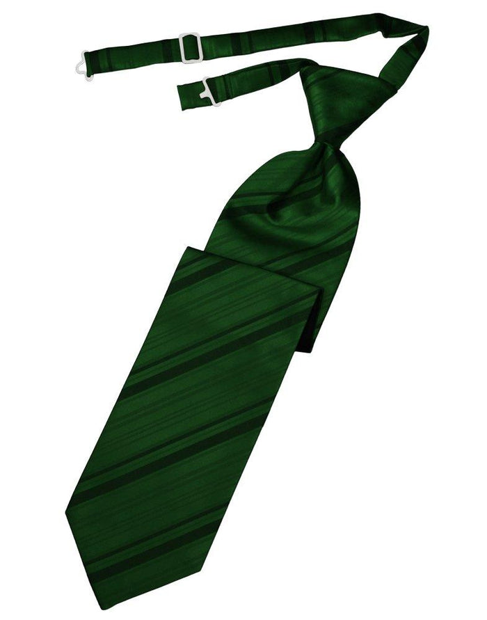 Hunter Striped Satin Long Tie - Tuxedo Club