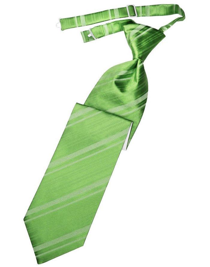 Kelly Striped Satin Long Tie - Tuxedo Club