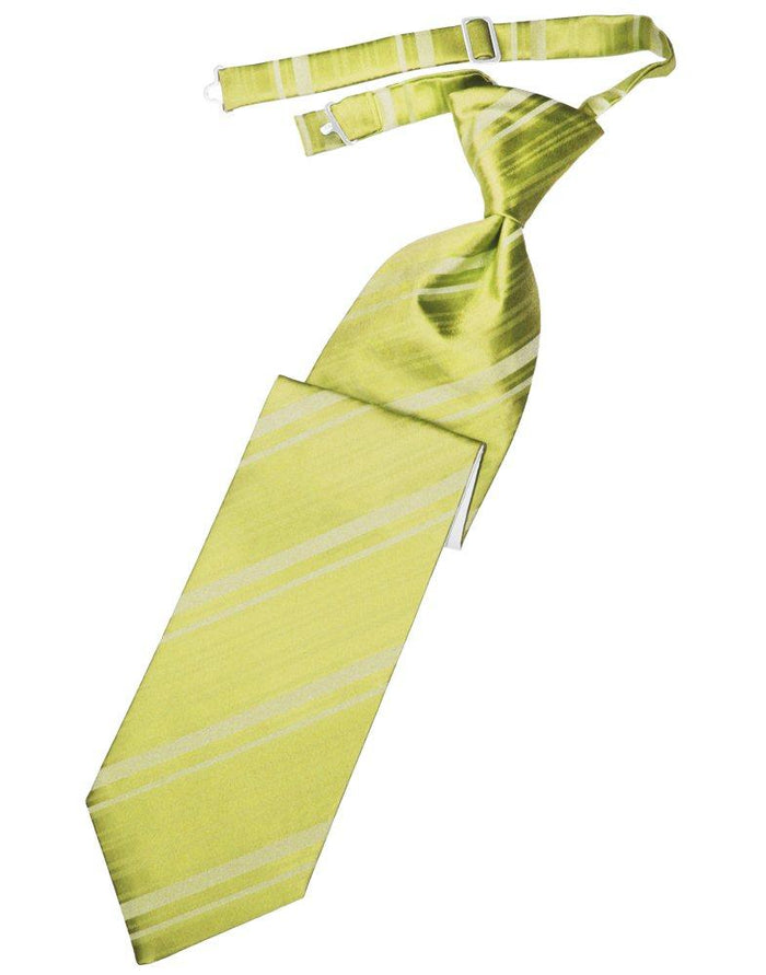 Willow Striped Satin Long Tie - Tuxedo Club