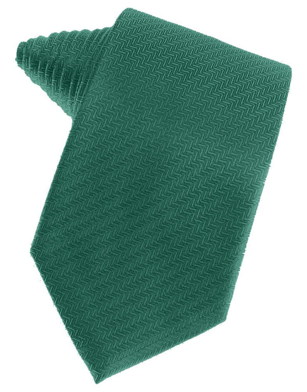 Aqua Herringbone Pre-Tie Long Tie