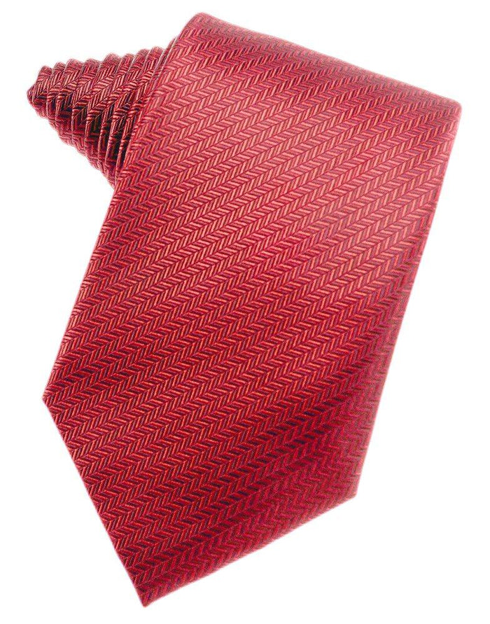Watermelon Herringbone Suit Tie - Tuxedo Club