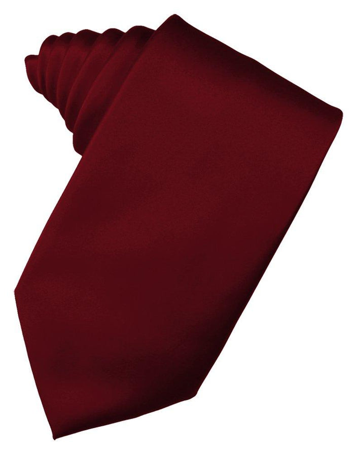 Apple Solid Satin Suit Tie - Tuxedo Club