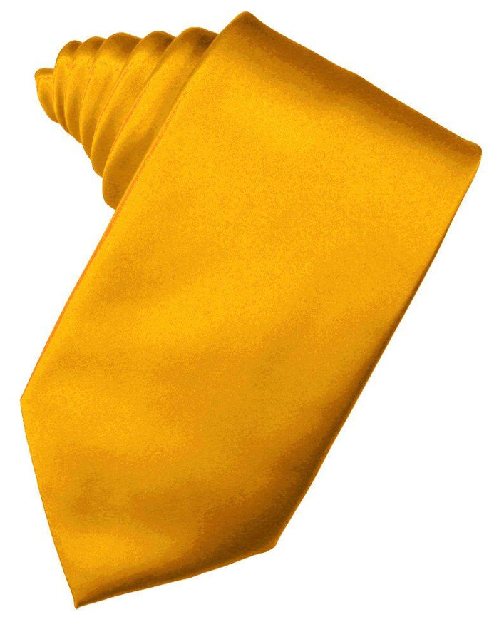 Tangerine Solid Satin Suit Tie - Tuxedo Club