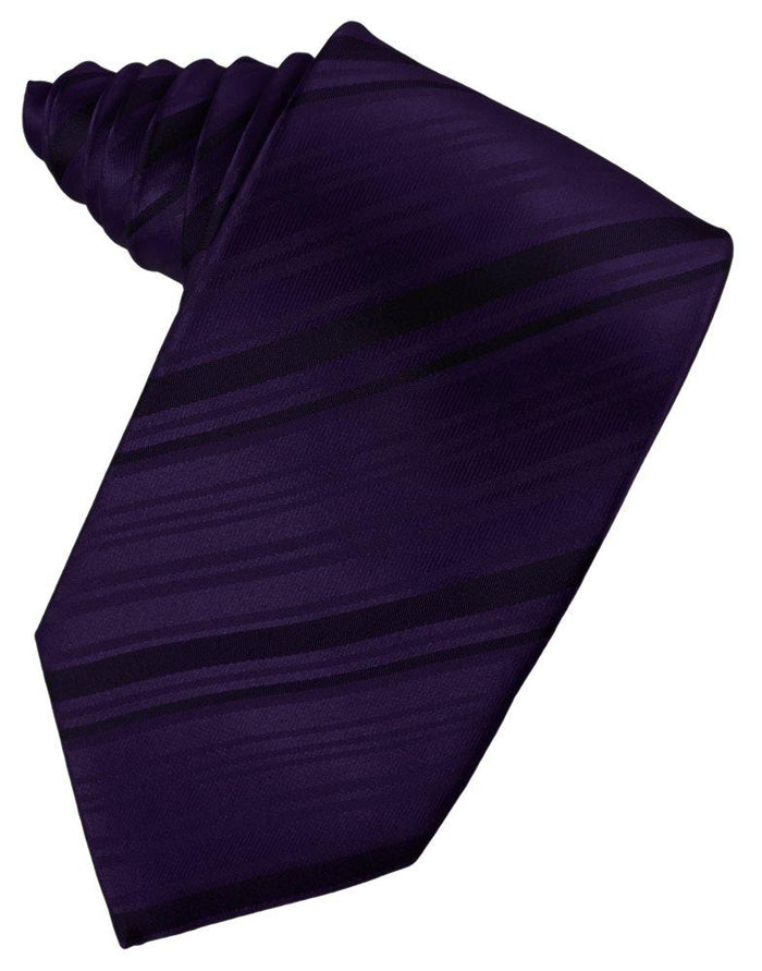 Amethyst Striped Satin Suit Tie - Tuxedo Club