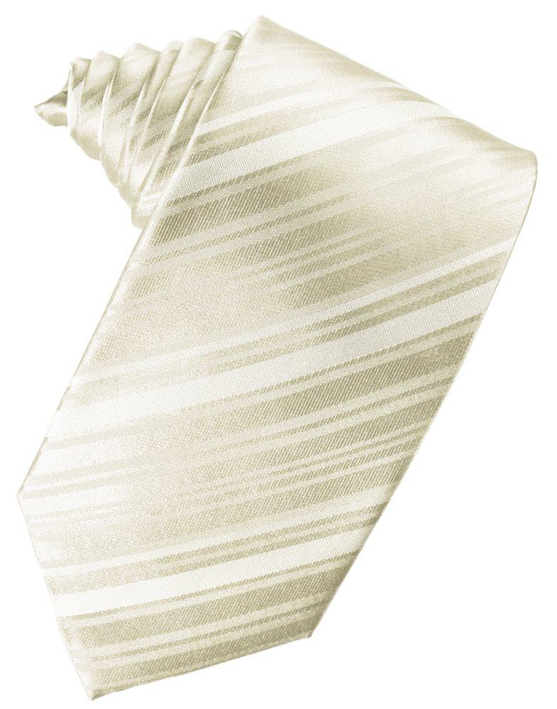 Ivory Striped Satin Suit Tie