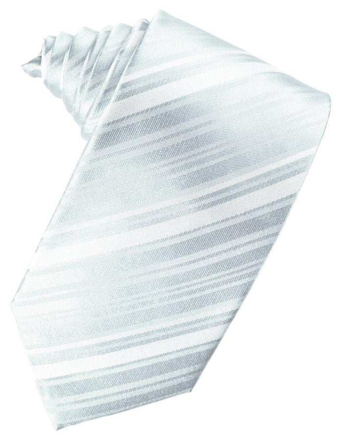 Light Blue Striped Satin Suit Tie - Tuxedo Club