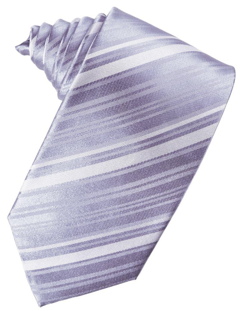 Periwinkle Striped Satin Suit Tie
