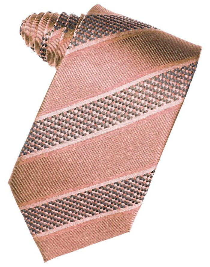 Coral Venetian Stripe Suit Tie - Tuxedo Club