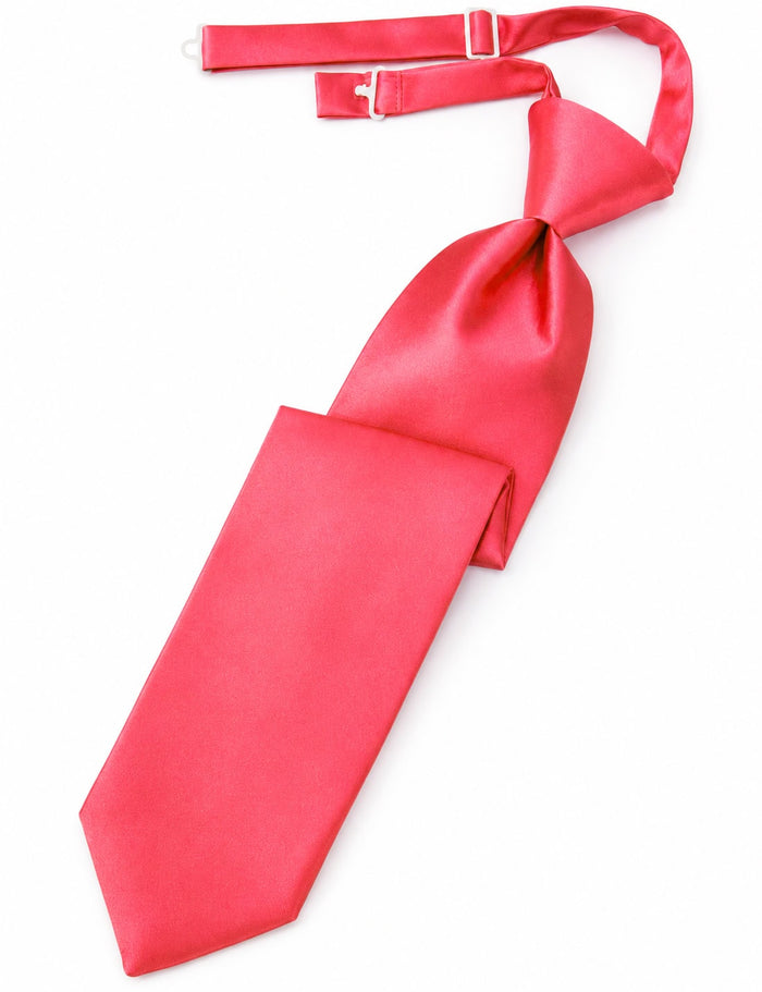 Guava Solid Satin Long Tie