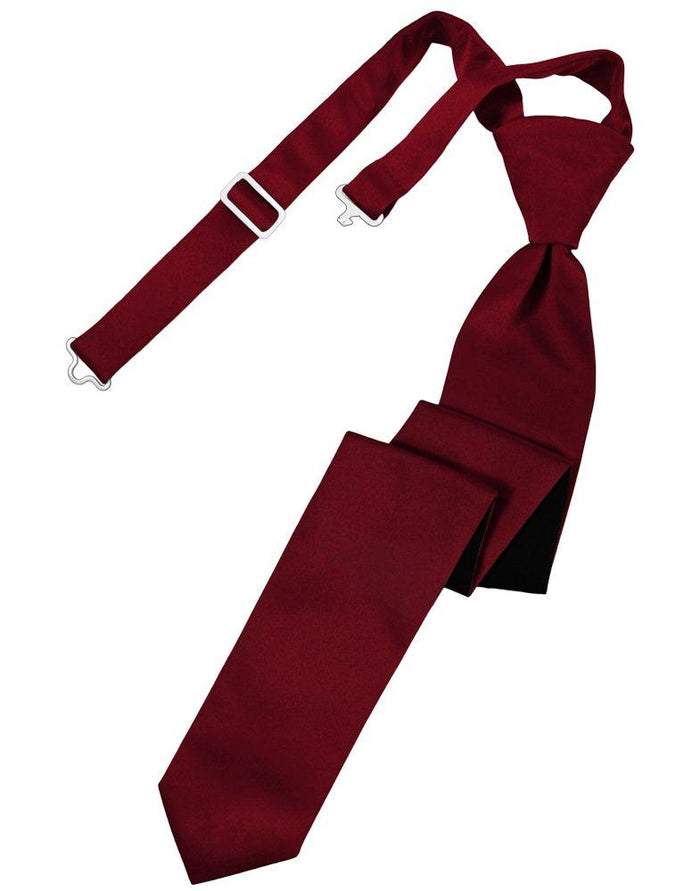 Apple Solid Satin Skinny Tie - Tuxedo Club