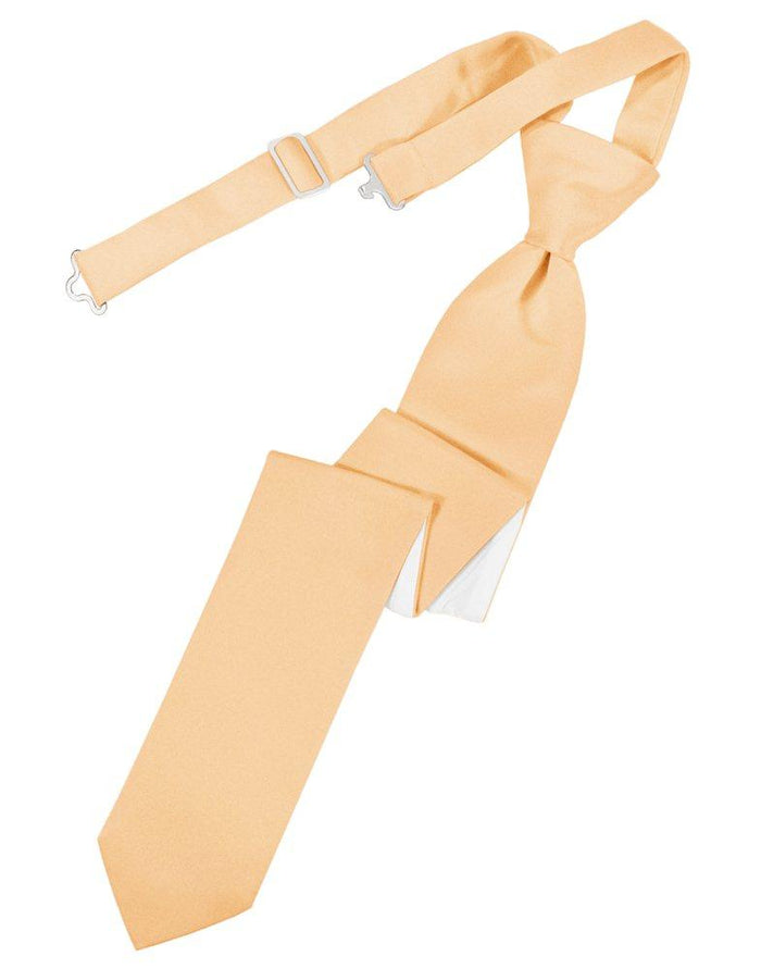 Apricot Solid Satin Skinny Tie - Tuxedo Club