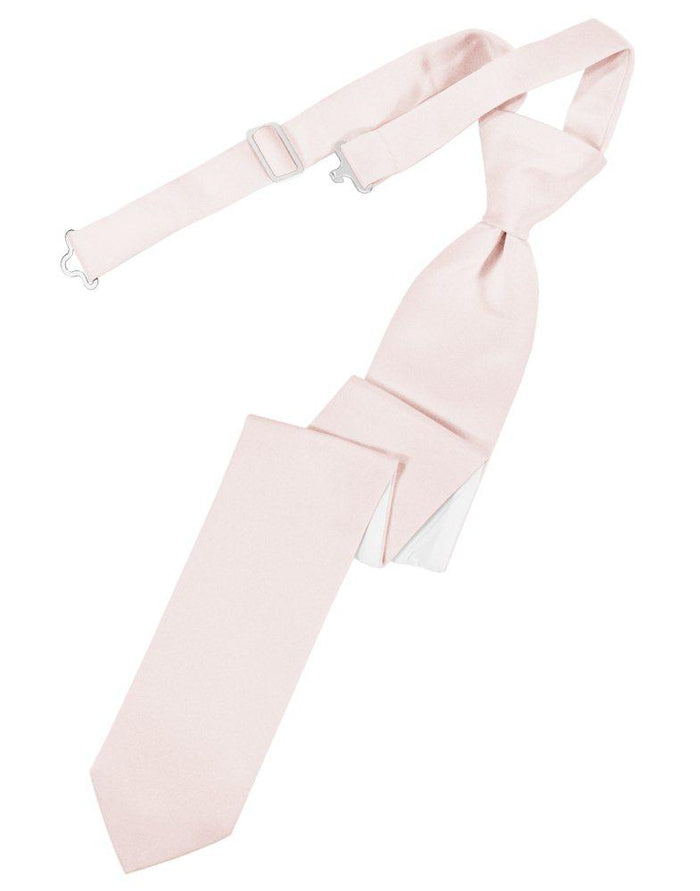 Blush Solid Satin Skinny Tie - Tuxedo Club