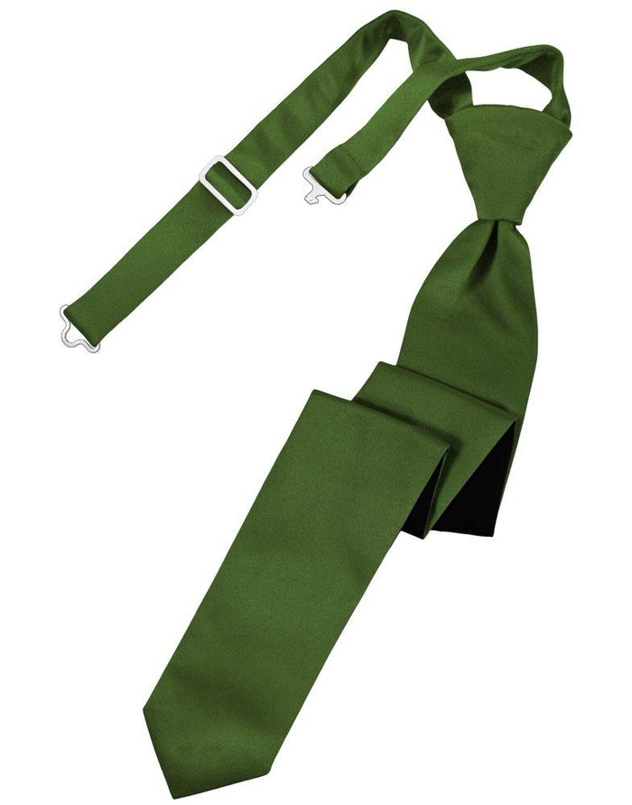 Clover Solid Satin Skinny Tie - Tuxedo Club