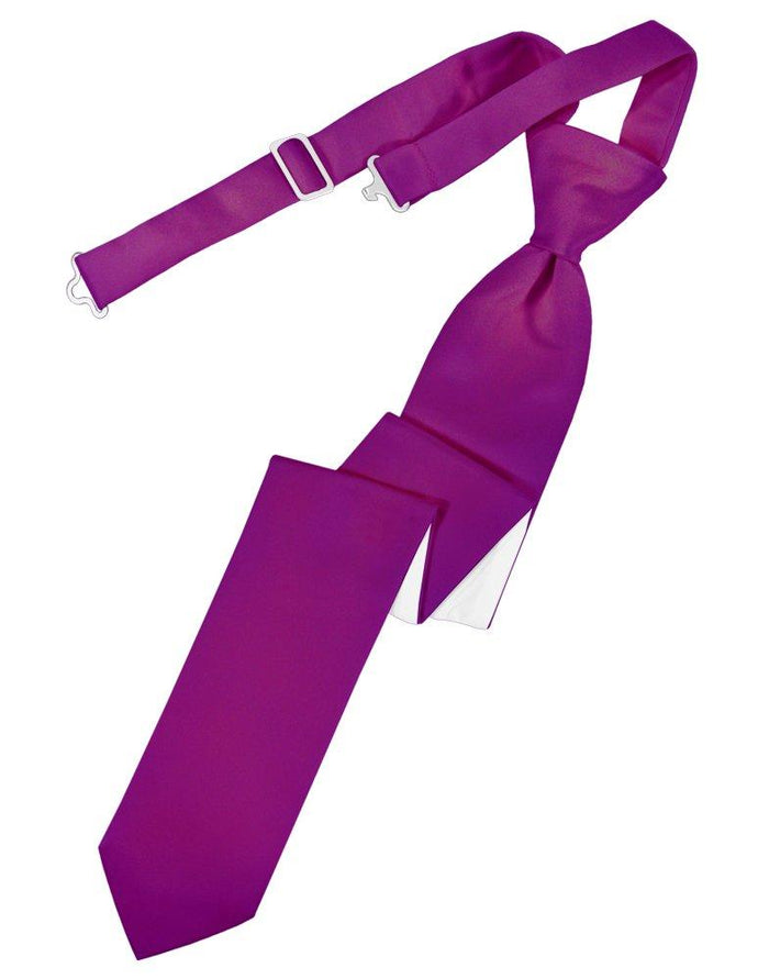 Fuchsia Solid Satin Skinny Tie - Tuxedo Club