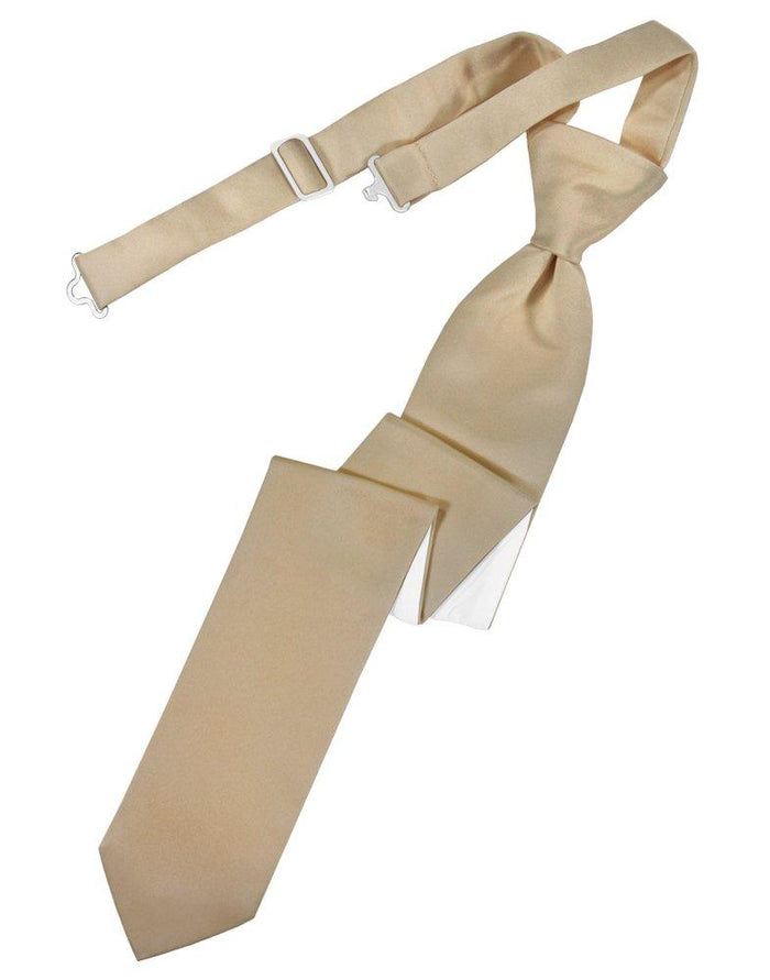 Golden Solid Satin Skinny Tie - Tuxedo Club