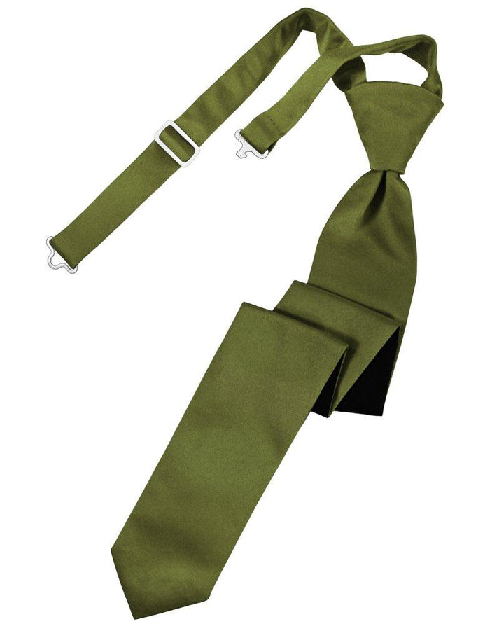 Moss Solid Satin Skinny Tie - Tuxedo Club
