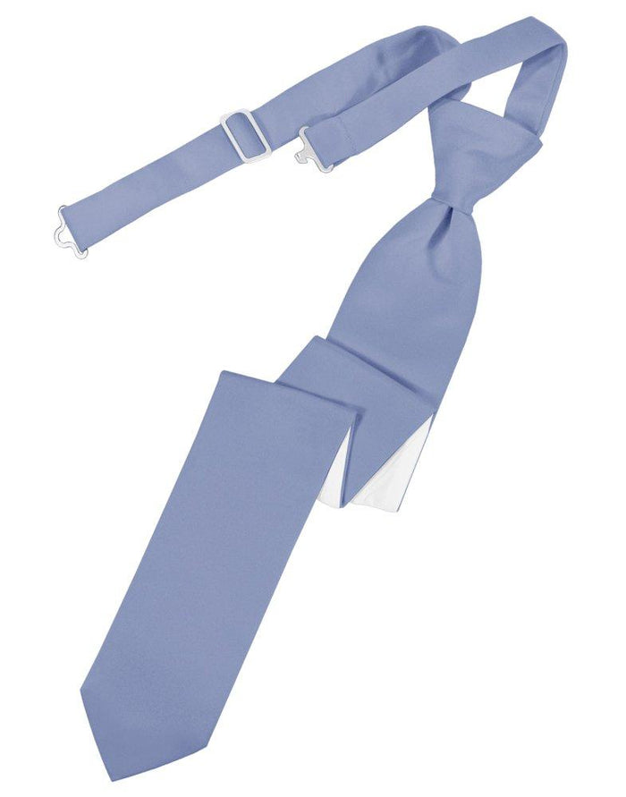 Periwinkle Solid Satin Skinny Tie - Tuxedo Club